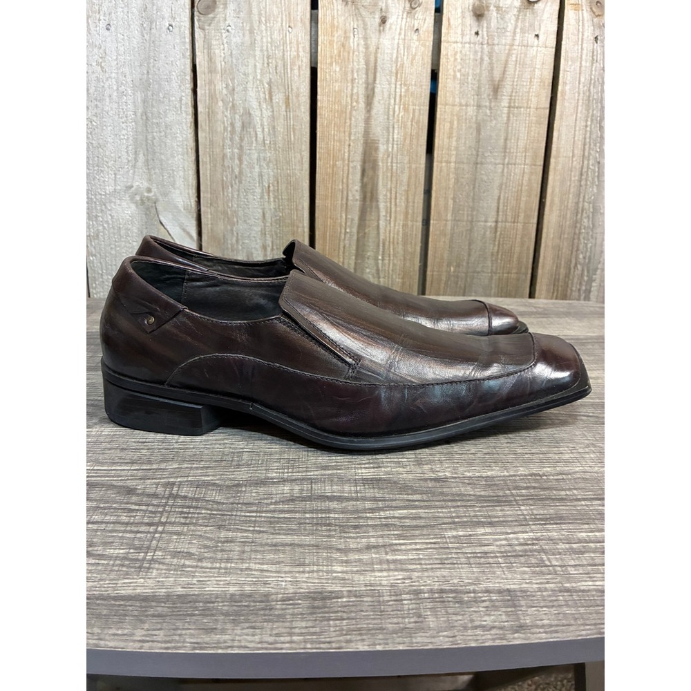 G-Rock by Giorgio Brutini Mens Brown Leather Square Toe Slip On Loafers 8.5 M